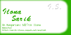 ilona sarik business card